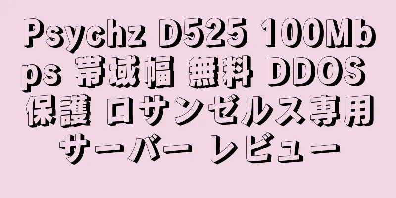 Psychz D525 100Mbps 帯域幅 無料 DDOS 保護 ロサンゼルス専用サーバー レビュー