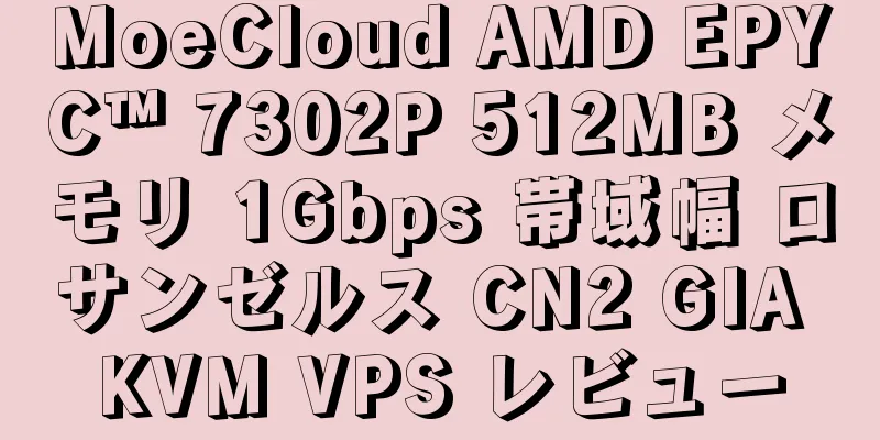 MoeCloud AMD EPYC™ 7302P 512MB メモリ 1Gbps 帯域幅 ロサンゼルス CN2 GIA KVM VPS レビュー