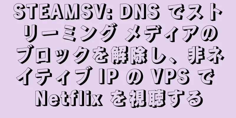 STEAMSV: DNS でストリーミング メディアのブロックを解除し、非ネイティブ IP の VPS で Netflix を視聴する