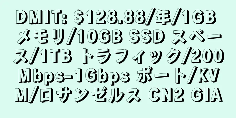 DMIT: $128.88/年/1GB メモリ/10GB SSD スペース/1TB トラフィック/200Mbps-1Gbps ポート/KVM/ロサンゼルス CN2 GIA