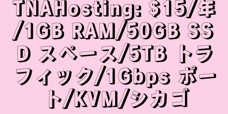 TNAHosting: $15/年/1GB RAM/50GB SSD スペース/5TB トラフィック/1Gbps ポート/KVM/シカゴ