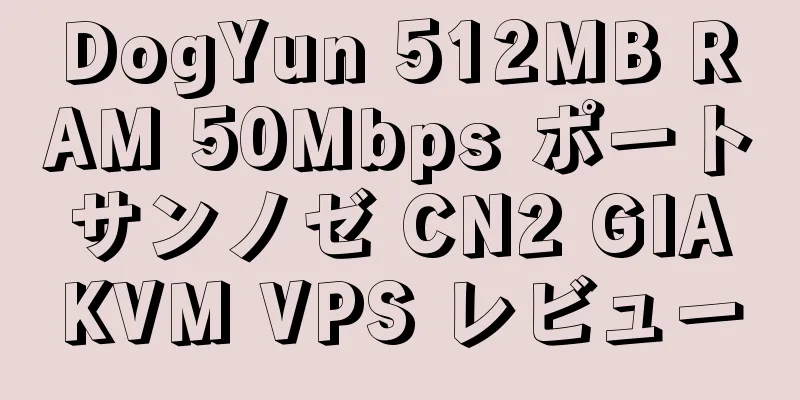 DogYun 512MB RAM 50Mbps ポート サンノゼ CN2 GIA KVM VPS レビュー