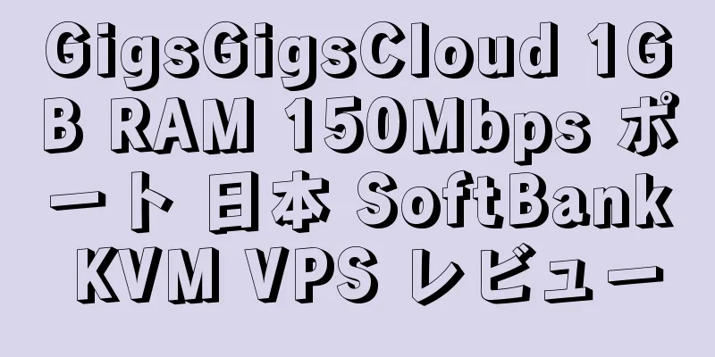 GigsGigsCloud 1GB RAM 150Mbps ポート 日本 SoftBank KVM VPS レビュー