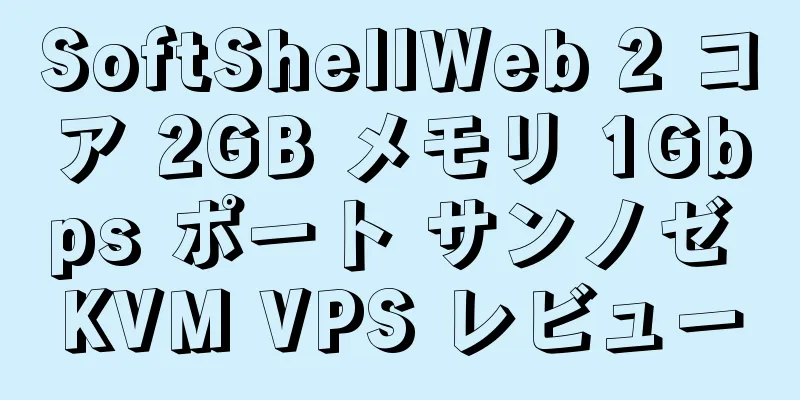 SoftShellWeb 2 コア 2GB メモリ 1Gbps ポート サンノゼ KVM VPS レビュー