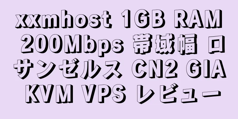 xxmhost 1GB RAM 200Mbps 帯域幅 ロサンゼルス CN2 GIA KVM VPS レビュー