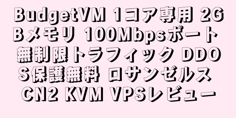 BudgetVM 1コア専用 2GBメモリ 100Mbpsポート 無制限トラフィック DDOS保護無料 ロサンゼルス CN2 KVM VPSレビュー