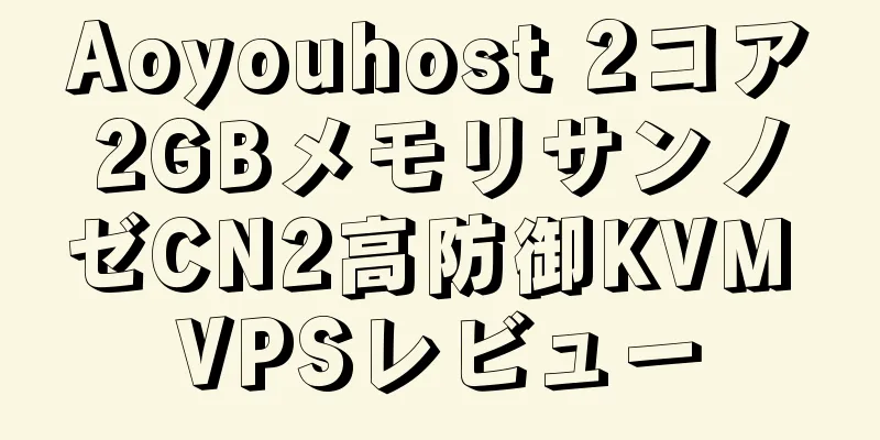 Aoyouhost 2コア2GBメモリサンノゼCN2高防御KVM VPSレビュー