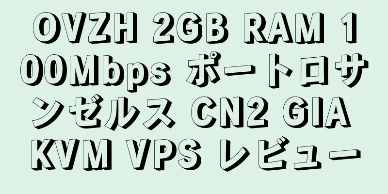 OVZH 2GB RAM 100Mbps ポートロサンゼルス CN2 GIA KVM VPS レビュー