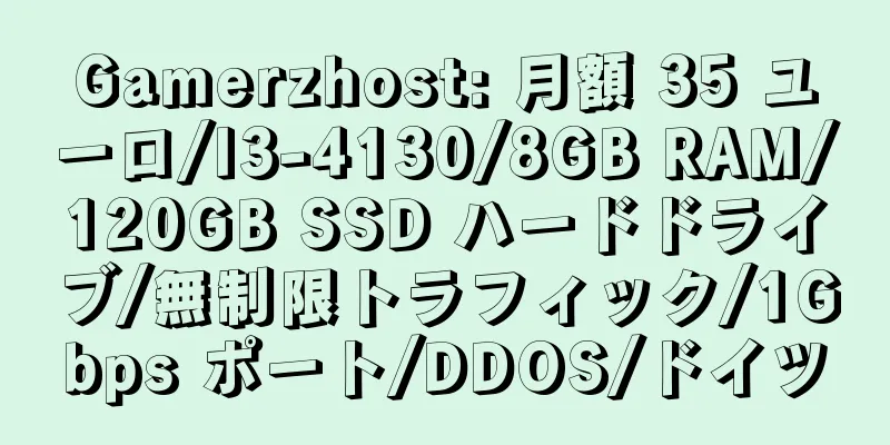 Gamerzhost: 月額 35 ユーロ/I3-4130/8GB RAM/120GB SSD ハードドライブ/無制限トラフィック/1Gbps ポート/DDOS/ドイツ