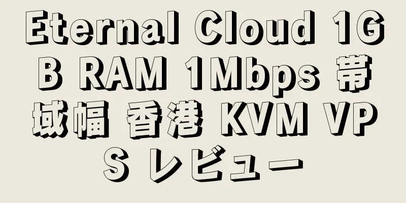 Eternal Cloud 1GB RAM 1Mbps 帯域幅 香港 KVM VPS レビュー