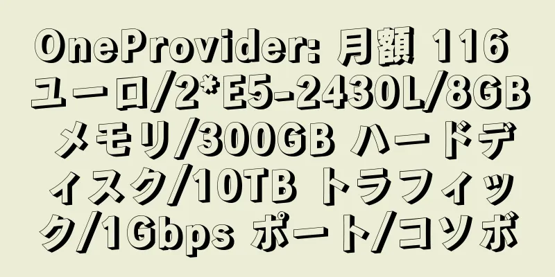 OneProvider: 月額 116 ユーロ/2*E5-2430L/8GB メモリ/300GB ハードディスク/10TB トラフィック/1Gbps ポート/コソボ