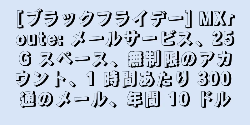 [ブラックフライデー] MXroute: メールサービス、25G スペース、無制限のアカウント、1 時間あたり 300 通のメール、年間 10 ドル