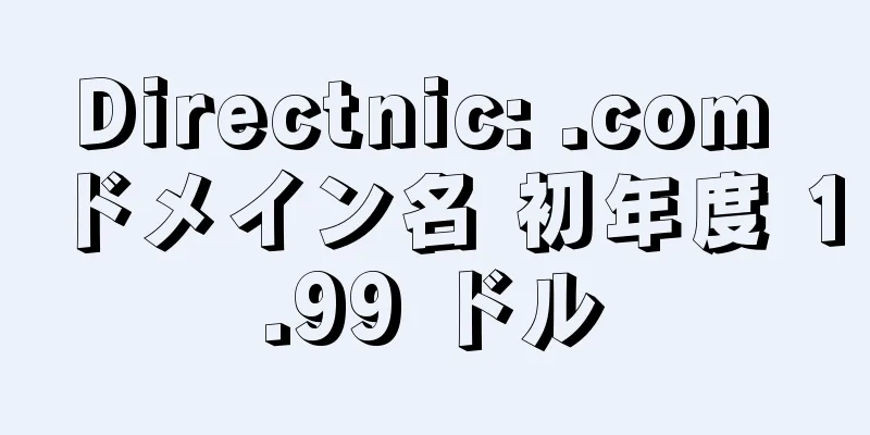 Directnic: .com ドメイン名 初年度 1.99 ドル