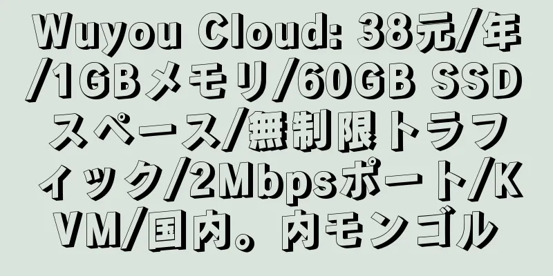 Wuyou Cloud: 38元/年/1GBメモリ/60GB SSDスペース/無制限トラフィック/2Mbpsポート/KVM/国内。内モンゴル