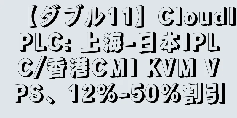 【ダブル11】CloudIPLC: 上海-日本IPLC/香港CMI KVM VPS、12%-50%割引