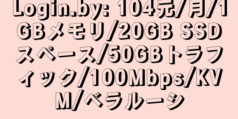 Login.by: 104元/月/1GBメモリ/20GB SSDスペース/50GBトラフィック/100Mbps/KVM/ベラルーシ