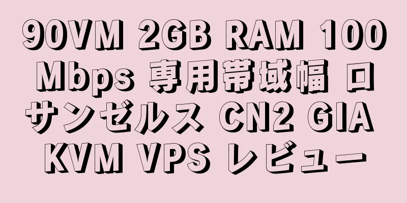 90VM 2GB RAM 100Mbps 専用帯域幅 ロサンゼルス CN2 GIA KVM VPS レビュー