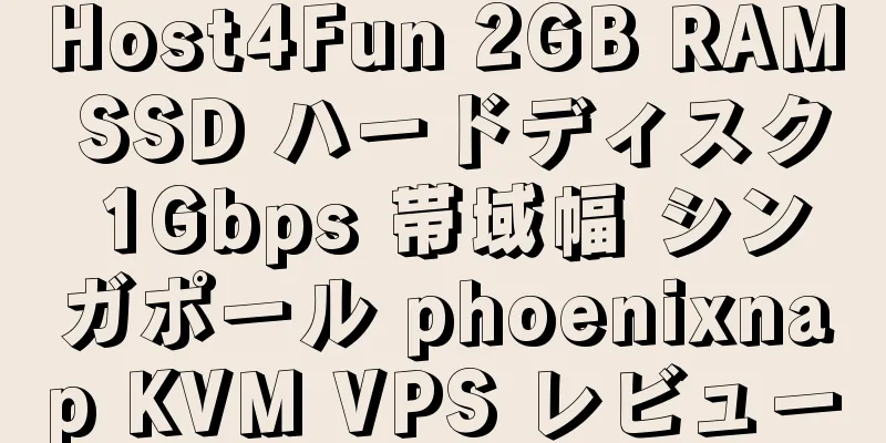 Host4Fun 2GB RAM SSD ハードディスク 1Gbps 帯域幅 シンガポール phoenixnap KVM VPS レビュー