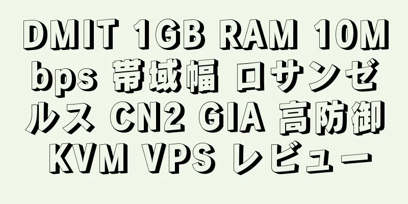 DMIT 1GB RAM 10Mbps 帯域幅 ロサンゼルス CN2 GIA 高防御 KVM VPS レビュー