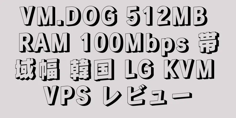 VM.DOG 512MB RAM 100Mbps 帯域幅 韓国 LG KVM VPS レビュー