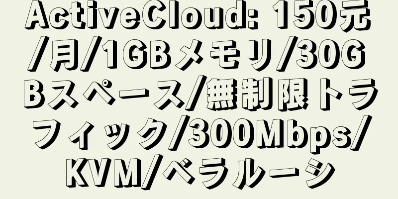 ActiveCloud: 150元/月/1GBメモリ/30GBスペース/無制限トラフィック/300Mbps/KVM/ベラルーシ