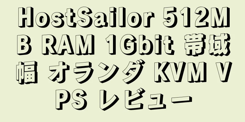 HostSailor 512MB RAM 1Gbit 帯域幅 オランダ KVM VPS レビュー