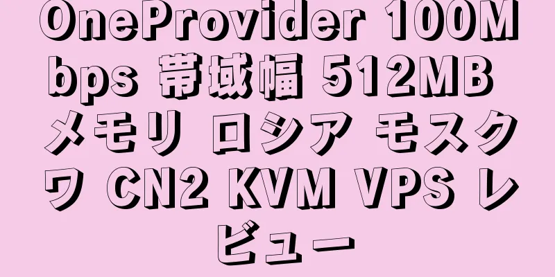 OneProvider 100Mbps 帯域幅 512MB メモリ ロシア モスクワ CN2 KVM VPS レビュー