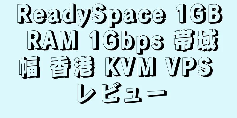 ReadySpace 1GB RAM 1Gbps 帯域幅 香港 KVM VPS レビュー