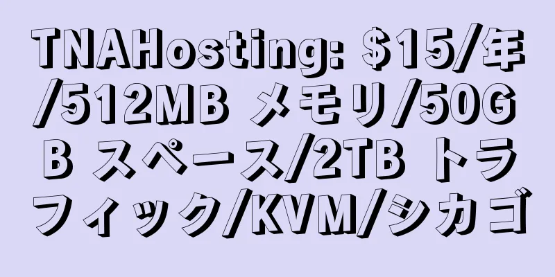 TNAHosting: $15/年/512MB メモリ/50GB スペース/2TB トラフィック/KVM/シカゴ