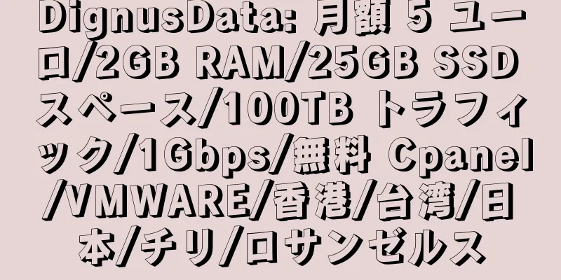 DignusData: 月額 5 ユーロ/2GB RAM/25GB SSD スペース/100TB トラフィック/1Gbps/無料 Cpanel/VMWARE/香港/台湾/日本/チリ/ロサンゼルス