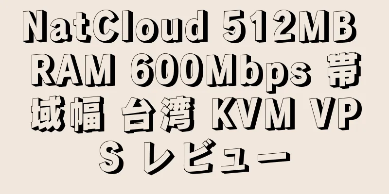 NatCloud 512MB RAM 600Mbps 帯域幅 台湾 KVM VPS レビュー