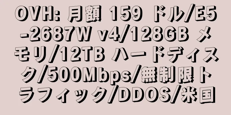 OVH: 月額 159 ドル/E5-2687W v4/128GB メモリ/12TB ハードディスク/500Mbps/無制限トラフィック/DDOS/米国