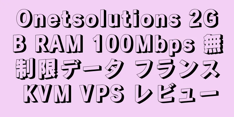 Onetsolutions 2GB RAM 100Mbps 無制限データ フランス KVM VPS レビュー