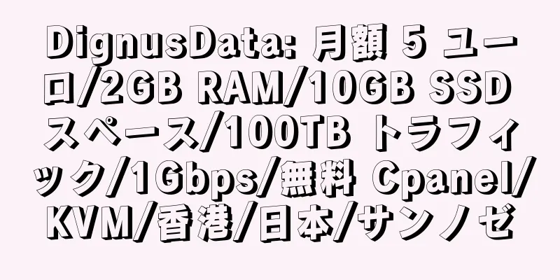 DignusData: 月額 5 ユーロ/2GB RAM/10GB SSD スペース/100TB トラフィック/1Gbps/無料 Cpanel/KVM/香港/日本/サンノゼ