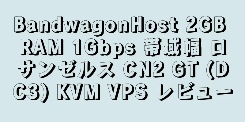 BandwagonHost 2GB RAM 1Gbps 帯域幅 ロサンゼルス CN2 GT (DC3) KVM VPS レビュー