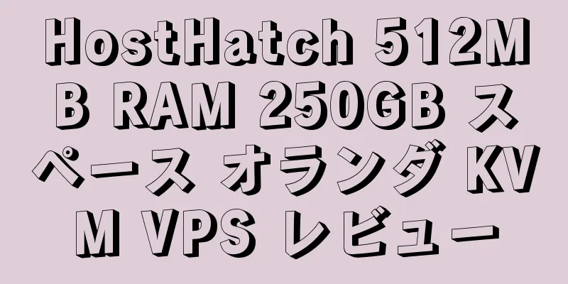 HostHatch 512MB RAM 250GB スペース オランダ KVM VPS レビュー