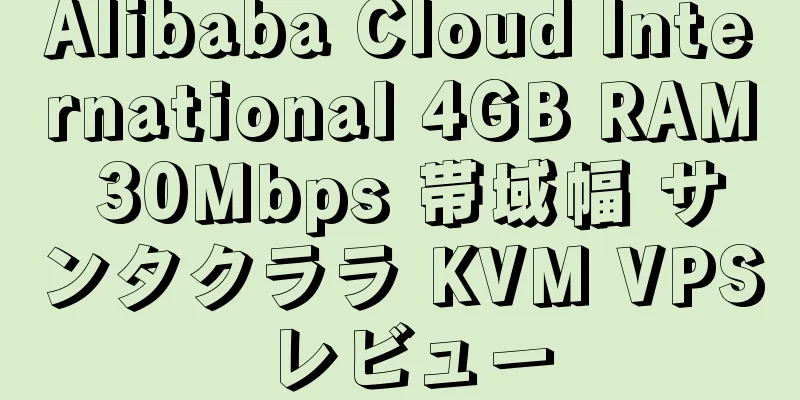 Alibaba Cloud International 4GB RAM 30Mbps 帯域幅 サンタクララ KVM VPS レビュー