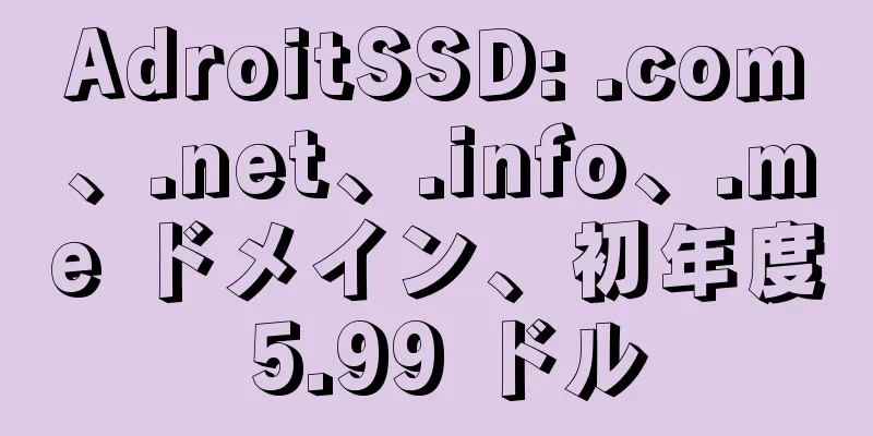 AdroitSSD: .com、.net、.info、.me ドメイン、初年度 5.99 ドル