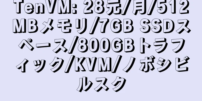 TenVM: 28元/月/512MBメモリ/7GB SSDスペース/800GBトラフィック/KVM/ノボシビルスク