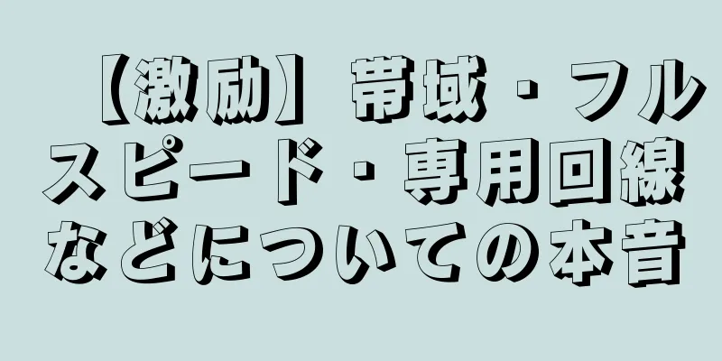 【激励】帯域・フルスピード・専用回線などについての本音