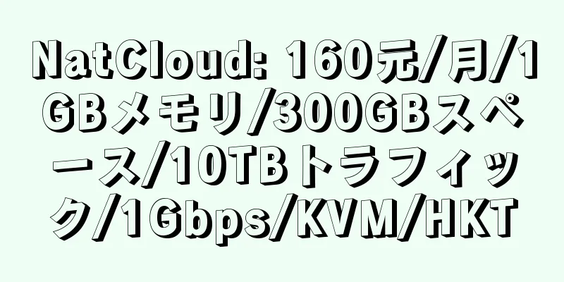 NatCloud: 160元/月/1GBメモリ/300GBスペース/10TBトラフィック/1Gbps/KVM/HKT