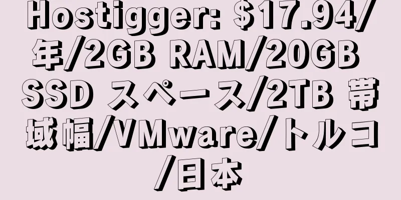 Hostigger: $17.94/年/2GB RAM/20GB SSD スペース/2TB 帯域幅/VMware/トルコ/日本