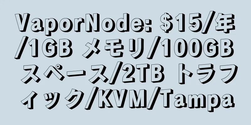 VaporNode: $15/年/1GB メモリ/100GB スペース/2TB トラフィック/KVM/Tampa