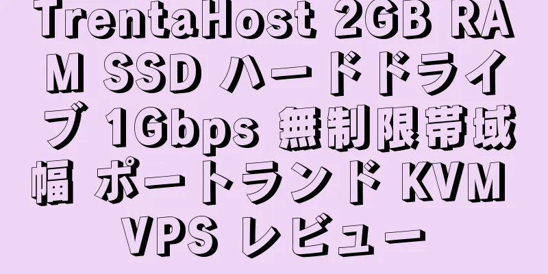 TrentaHost 2GB RAM SSD ハードドライブ 1Gbps 無制限帯域幅 ポートランド KVM VPS レビュー