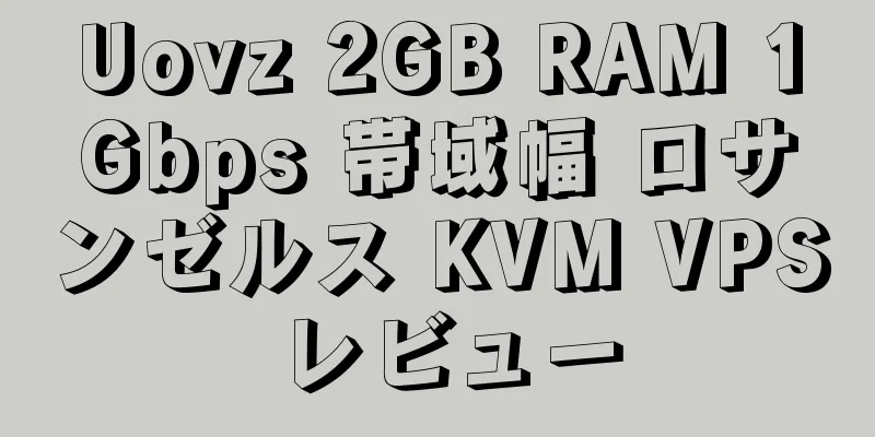 Uovz 2GB RAM 1Gbps 帯域幅 ロサンゼルス KVM VPS レビュー