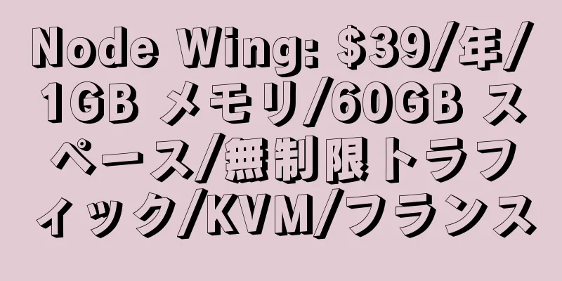 Node Wing: $39/年/1GB メモリ/60GB スペース/無制限トラフィック/KVM/フランス