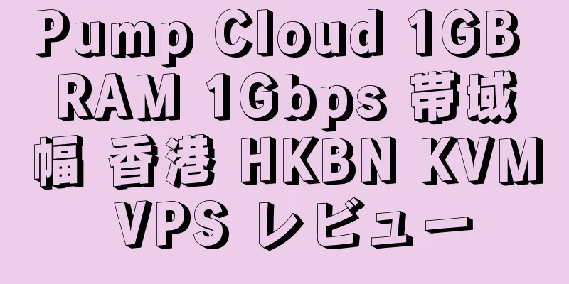 Pump Cloud 1GB RAM 1Gbps 帯域幅 香港 HKBN KVM VPS レビュー