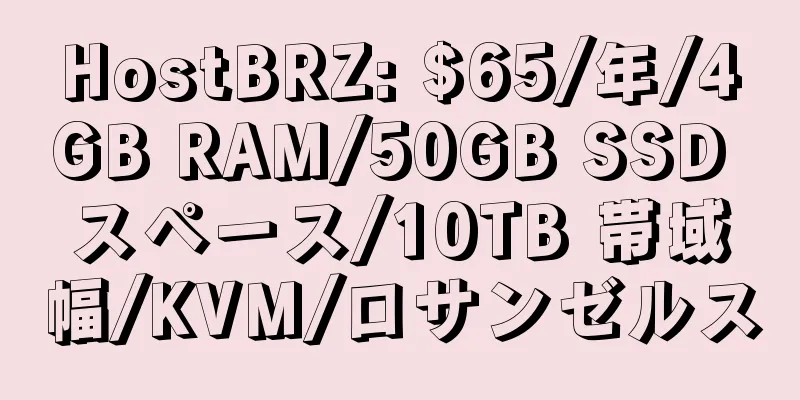 HostBRZ: $65/年/4GB RAM/50GB SSD スペース/10TB 帯域幅/KVM/ロサンゼルス