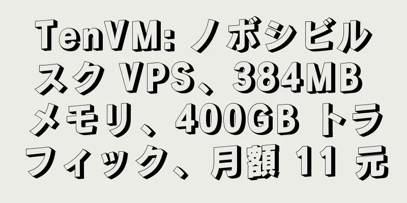 TenVM: ノボシビルスク VPS、384MB メモリ、400GB トラフィック、月額 11 元