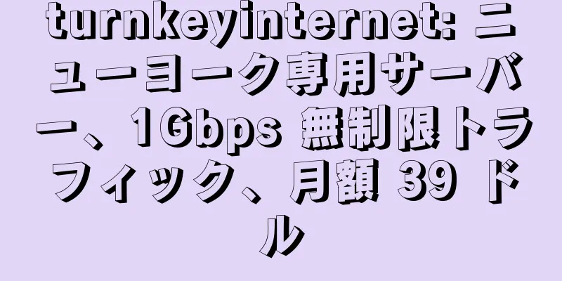 turnkeyinternet: ニューヨーク専用サーバー、1Gbps 無制限トラフィック、月額 39 ドル